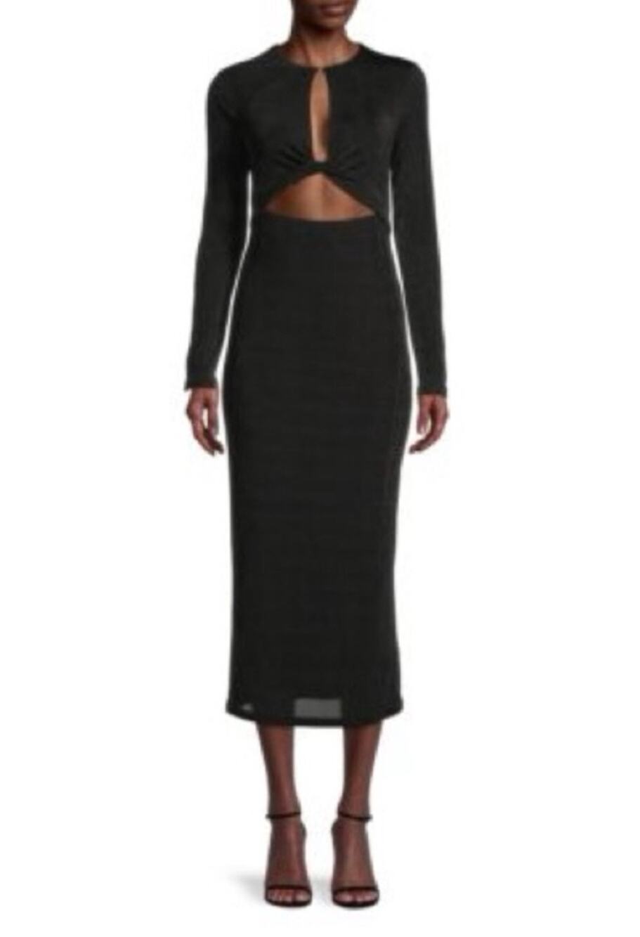 Significant Other Monza Dress Black Cutout Bodycon Stretch Long Sleeve US 2